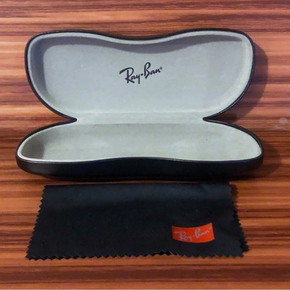 Ray-Ban Black Hardshell Sunglasses Case and Cleaning Cloth